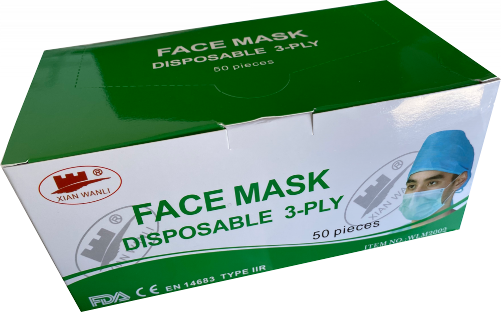 XIAN WANLI TYP IIR med. OP-Maske, 50 Stück, EN 14683 XIAN WANLI TYP IIR med. OP-Maske, 50 Stück, EN 14683
